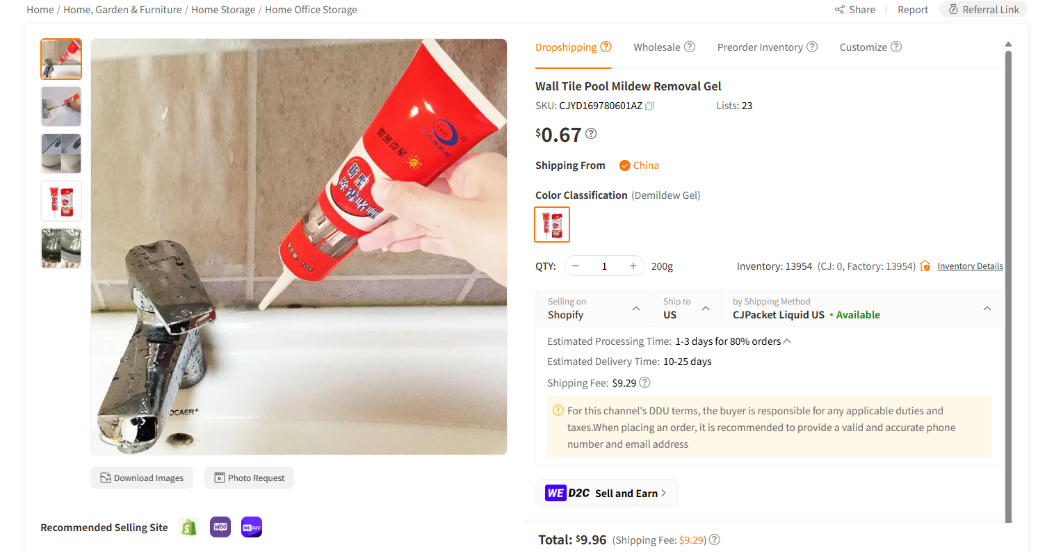 Tile Mold Removal Gel